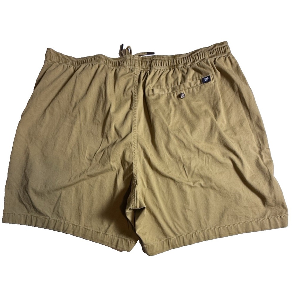 Gap Shorts Men's XXL Khaki Tan Twill Elastic Waist Drawstring Pull On Casual-684 - Picture 4 of 8